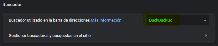 Cambio de motor de búsqueda en nuestro navegador.