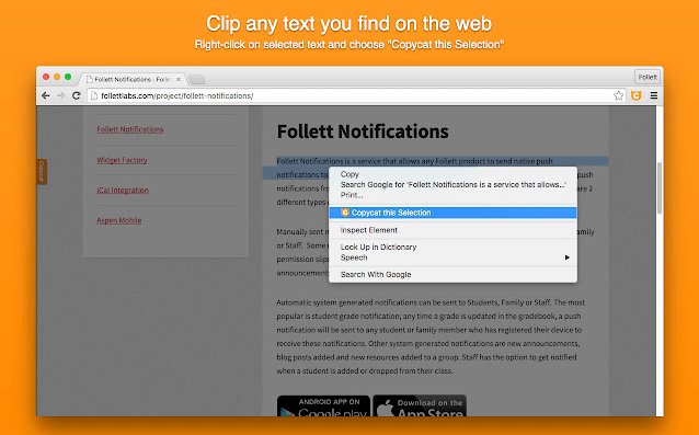 Pantalla de Copycat.