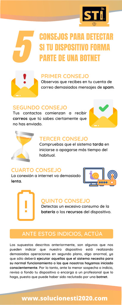 Infografía para detectar una botnet en nuestra red.