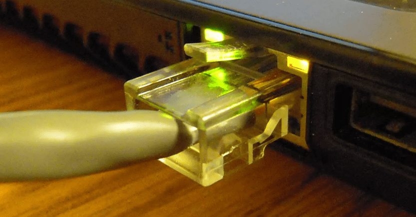 Puerto Ethernet en un portátil, cada vez menos frecuentes.