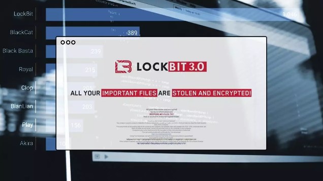 Pantallazo de aviso de LockBit 3.0.