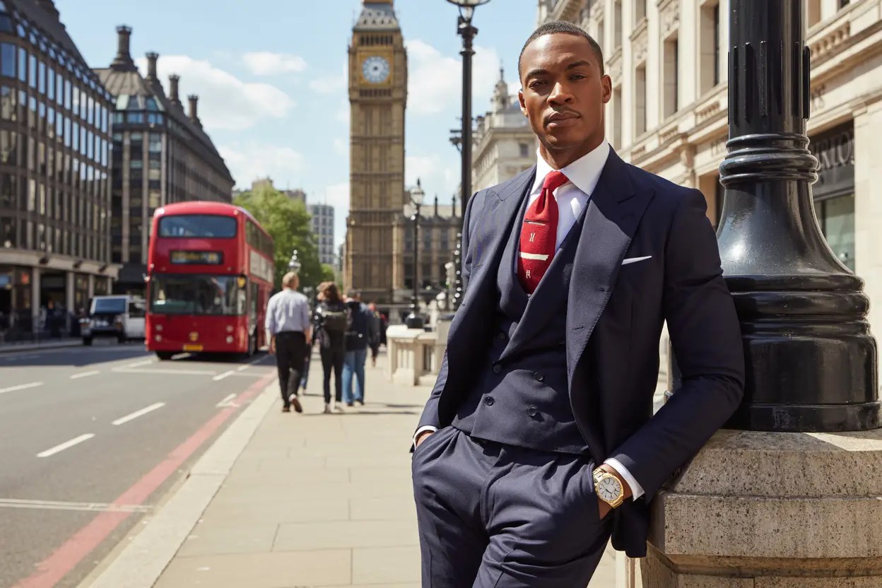 Armani man model in London