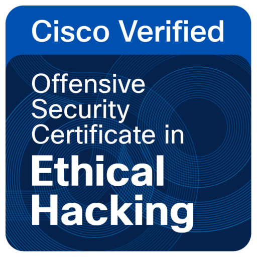 Badge of CISCO Verified Offensive Security Certificate in Ethical Hacking