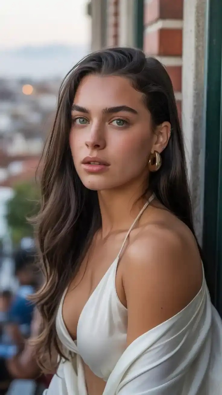 Model in the balcony.