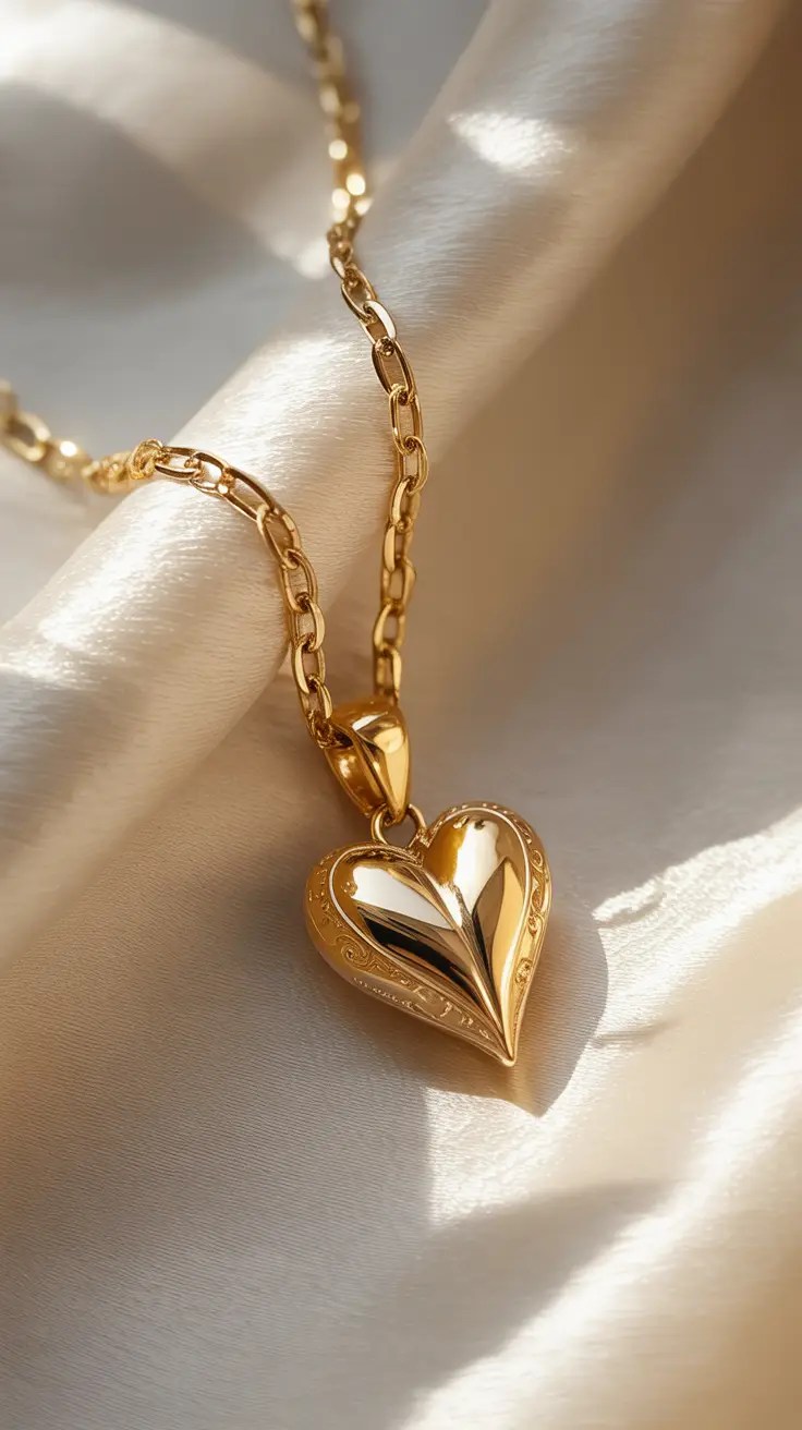 Gold heart.