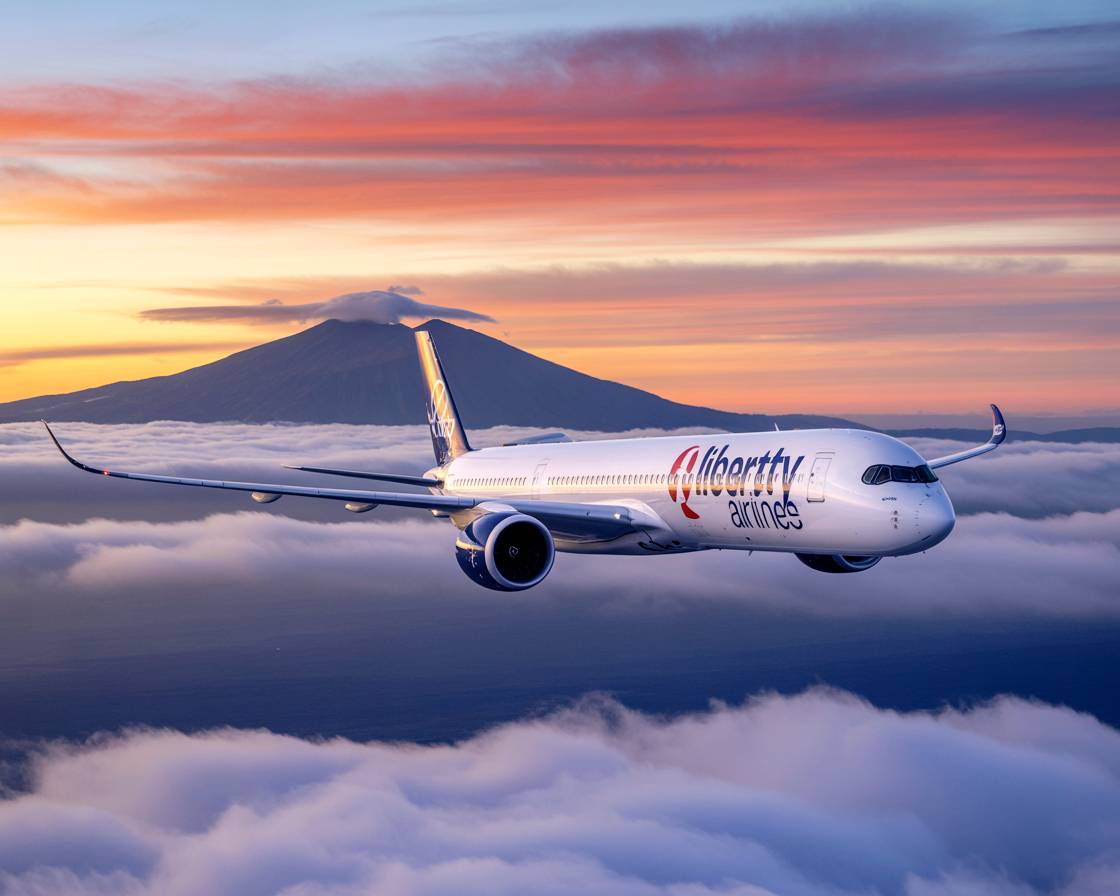 Liberty airlines in Canary Islands.