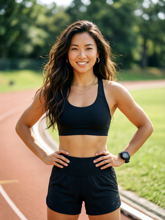 Young female model athlete.