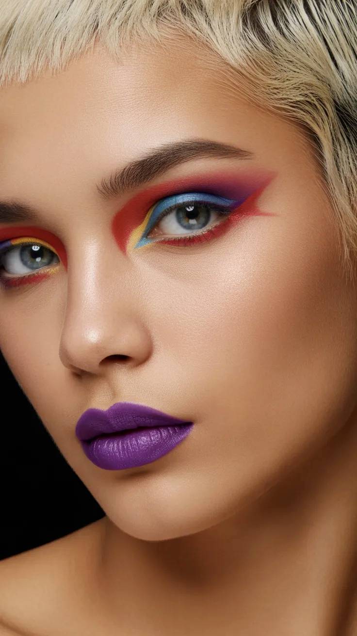 Blonde makeup model.