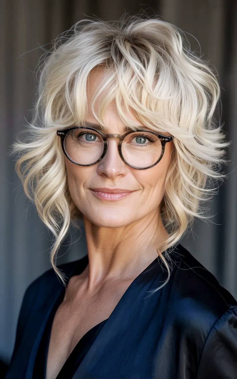 Blonde mature woman.