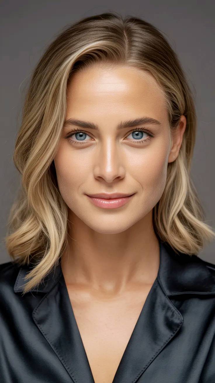 Modelo rubia de ojos azules.