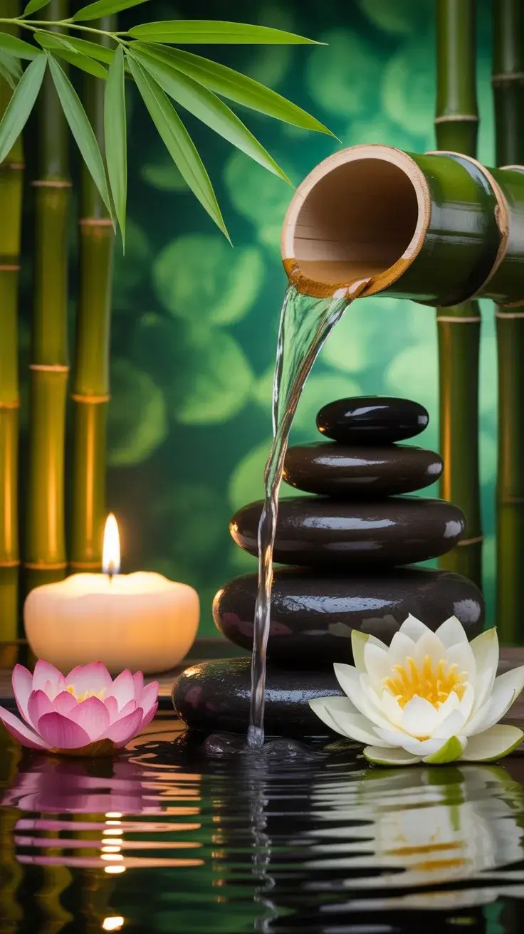 Relaxing zen setting.