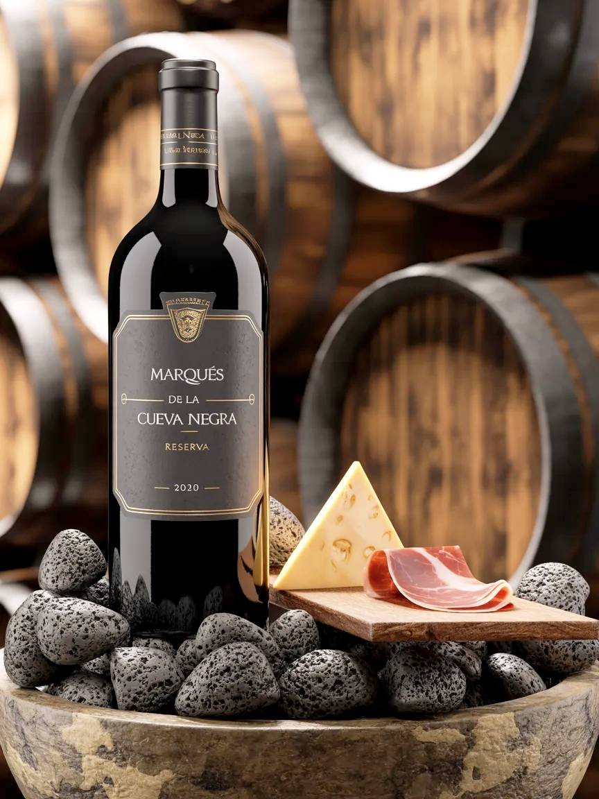 Bodegón vino Marqués de la Cueva Negra Reserva 2020.