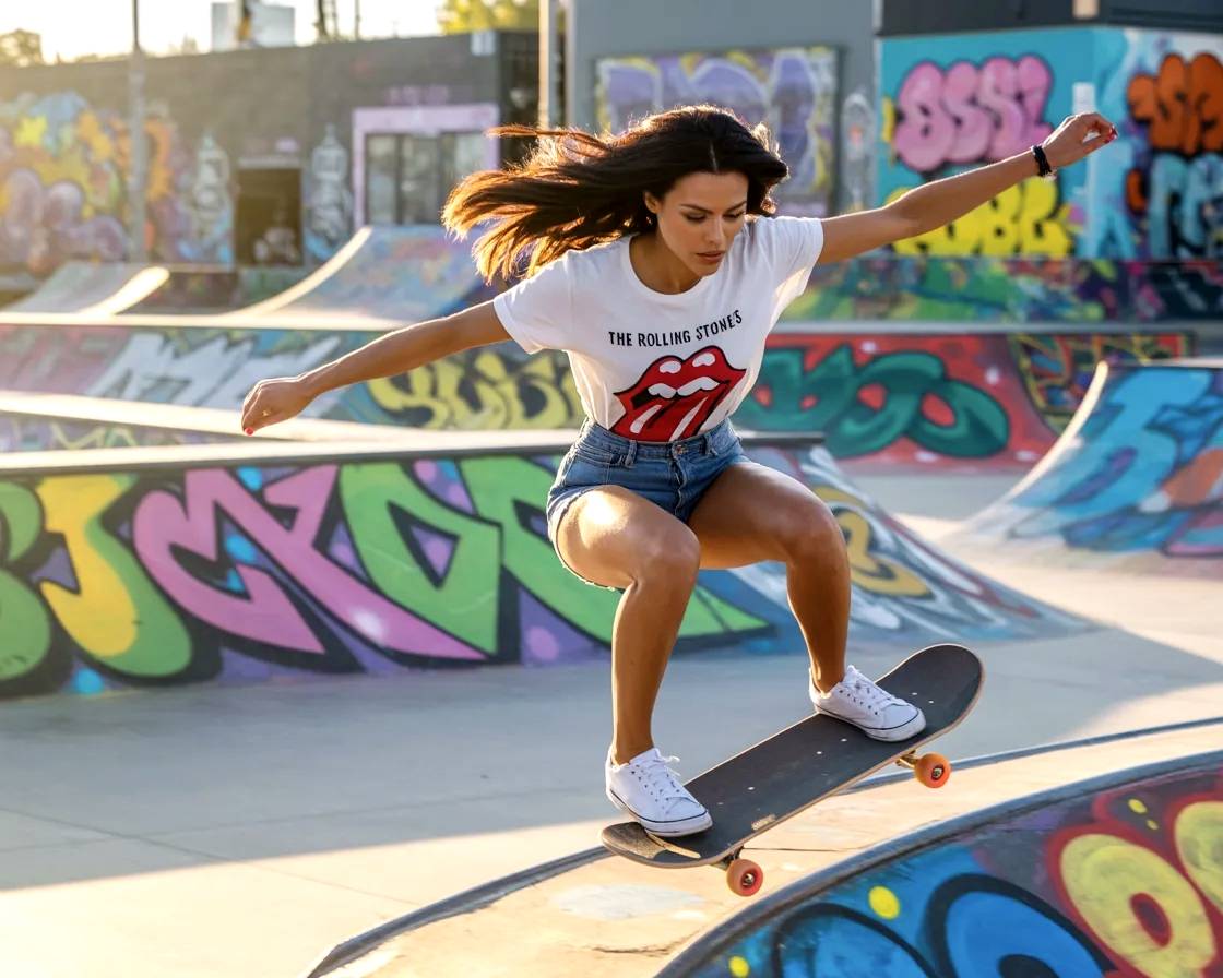 Chica practicando skating.