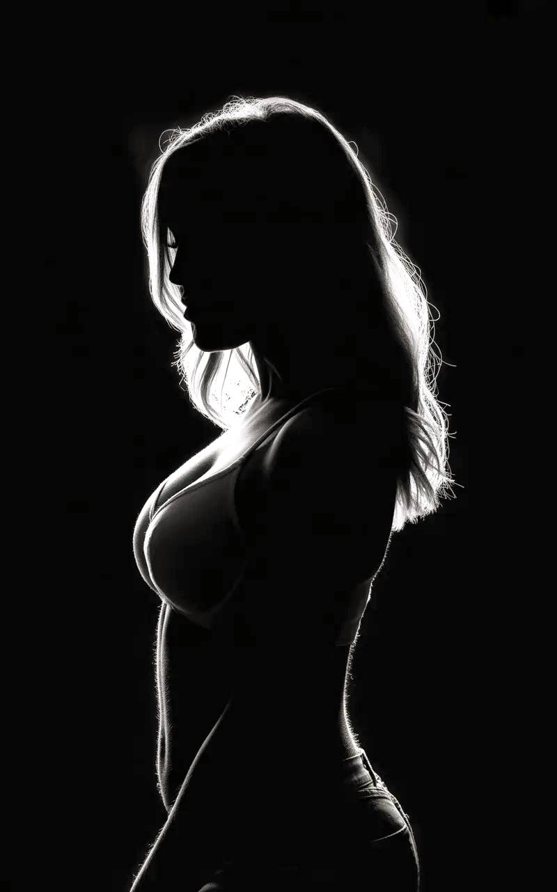 Modelo posando a contraluz.