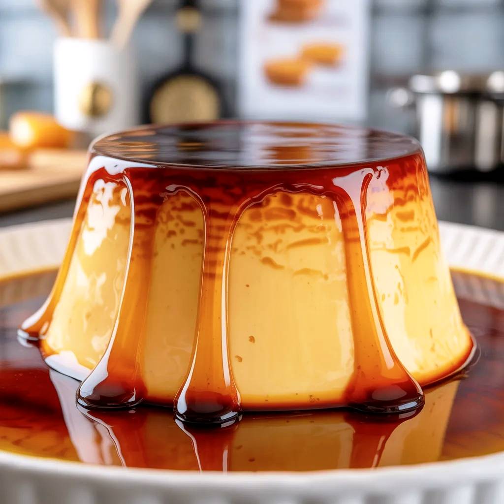 Presentación de un delicioso flan.