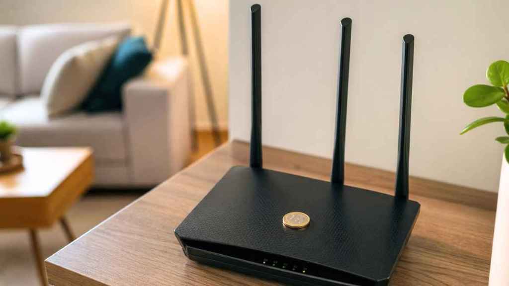 Tendencia viral de colocar una moneda sobe el router WiFi, con la intención de mejorar la cobertura.