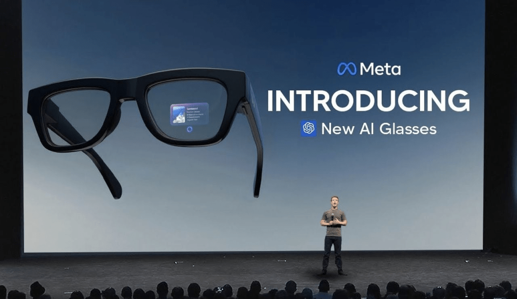 El CEO de Meta, en el acto de presentación de las AI Glasses.