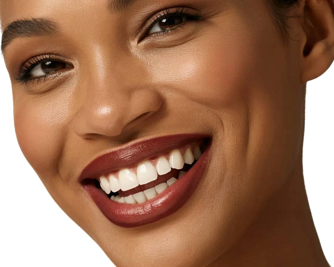 Modelo de color con sonrisa perfecta.