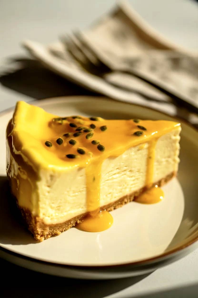 Porción de tarta de limón con chía.